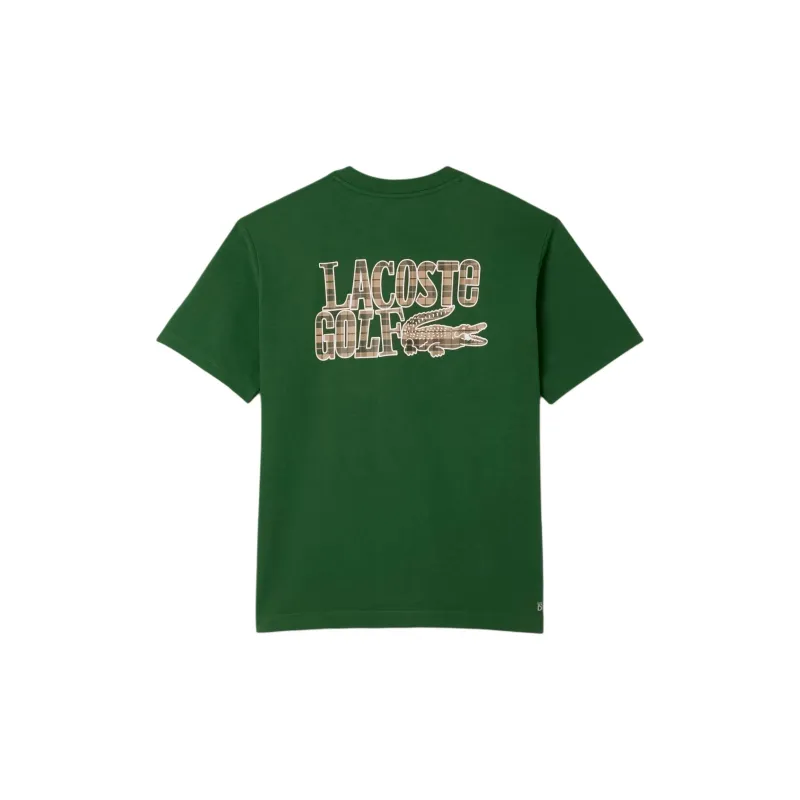 LACOSTE Slogan embroidered Cotton T shirt-1