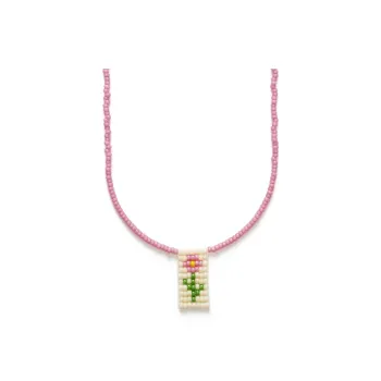 ANNI LU Brass 14K Gold-Plated E-Coated Glass Beads Freshwater Pearl Necklaces Unisex Pink
