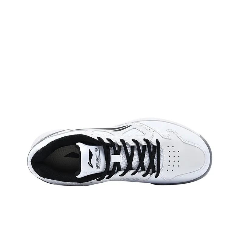 LiNing Feather Anti-Slip Wear-Resistant Low-Top Badminton Shoes Unisex White Black-2