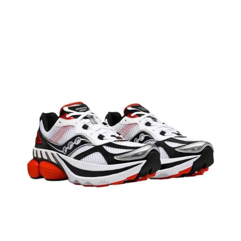 Saucony GRID NXT Anti Slip Wear Resistant Low Top Casual Running Shoes Unisex White Red-2