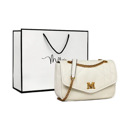 MILLIE'S Cow Leather With Synthetic Leather Shoulder Bag, Crossbody Bag Regular Women's Ecru