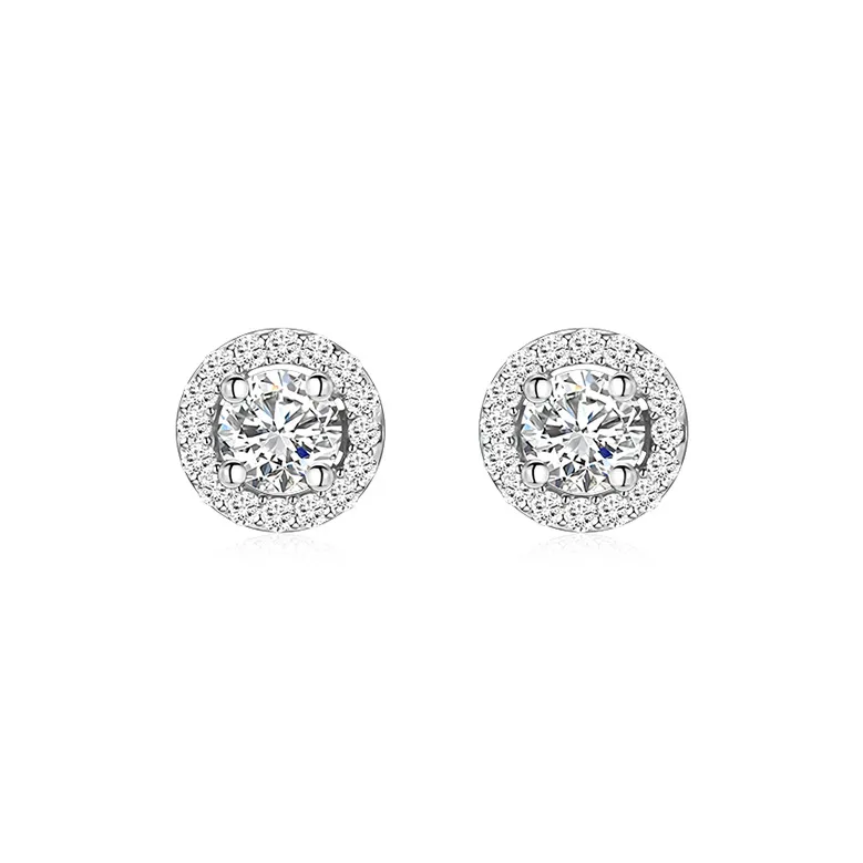 LUYUO Zircon Stud Earrings Unisex-0