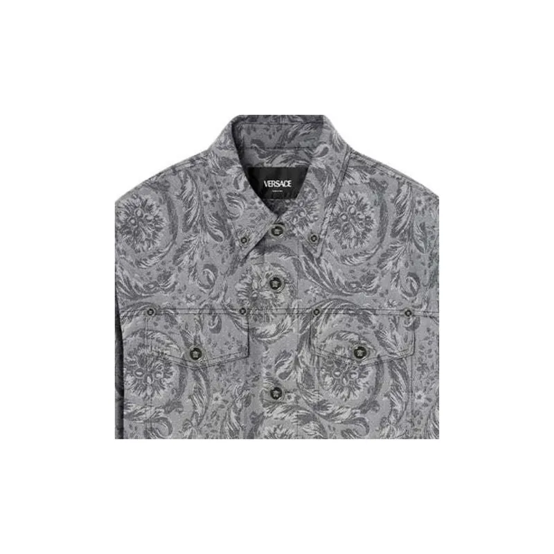 VERSACE Barocco Jacquard Long Sleeved Overshirt-5