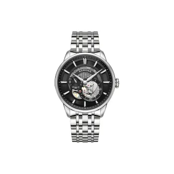 RARONE Interstellar Series Time Traveler Mechanical Movement Stainless Steel Watchband Watch Men's Watches Black Dial