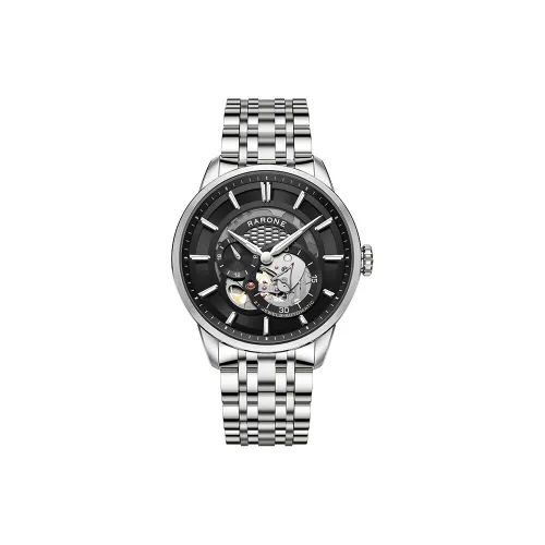 RARONE Interstellar Series Time Traveler Mechanical Movement Stainless Steel Watchband Watch Men's Watches Black Dial