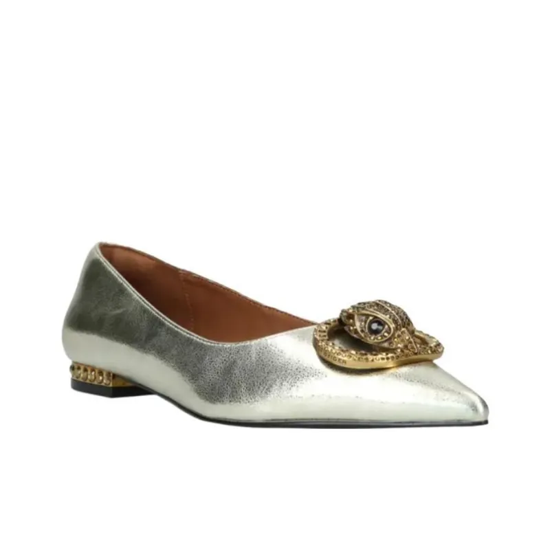 Kurt Geiger London Chelsea Point Flat Casual Single Shoes Women's Gold-2