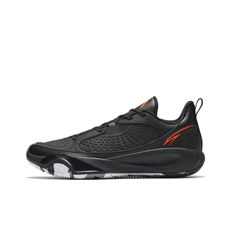 Anta Wear Resistant Support Cushioning Low Top Basketball Shoes Men's Black-0