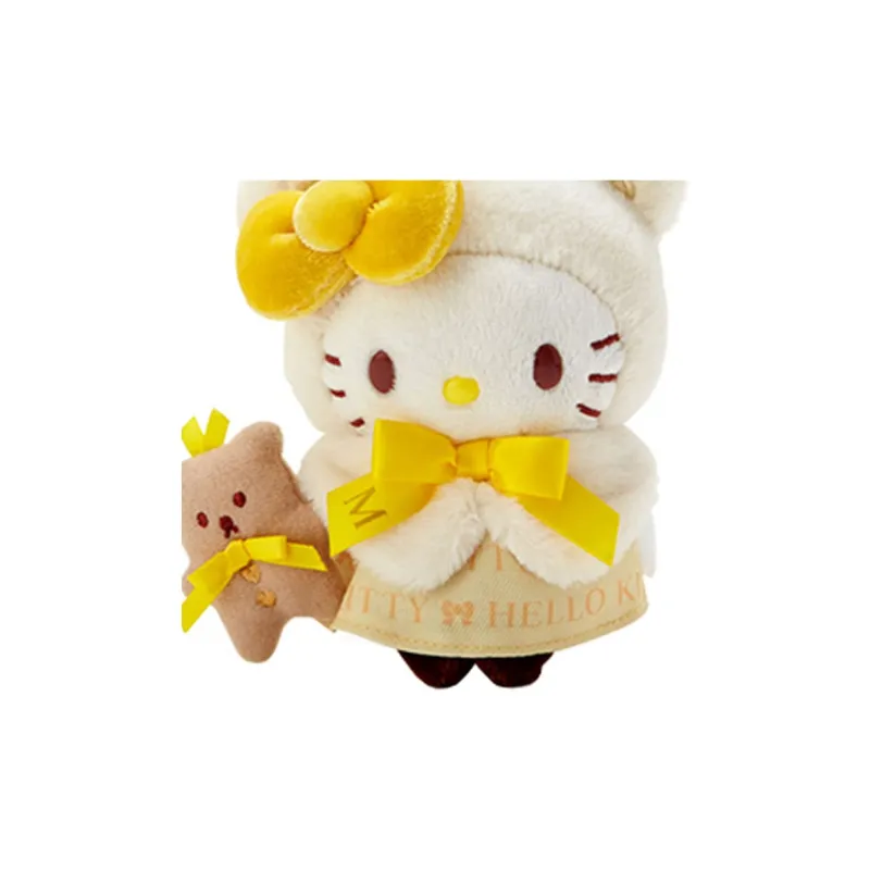 Sanrio Winter Warm Hello Kitty Birthday Collection Hello Kitty Yellow Cloak Dolls Plush Pendant 15cm High-3