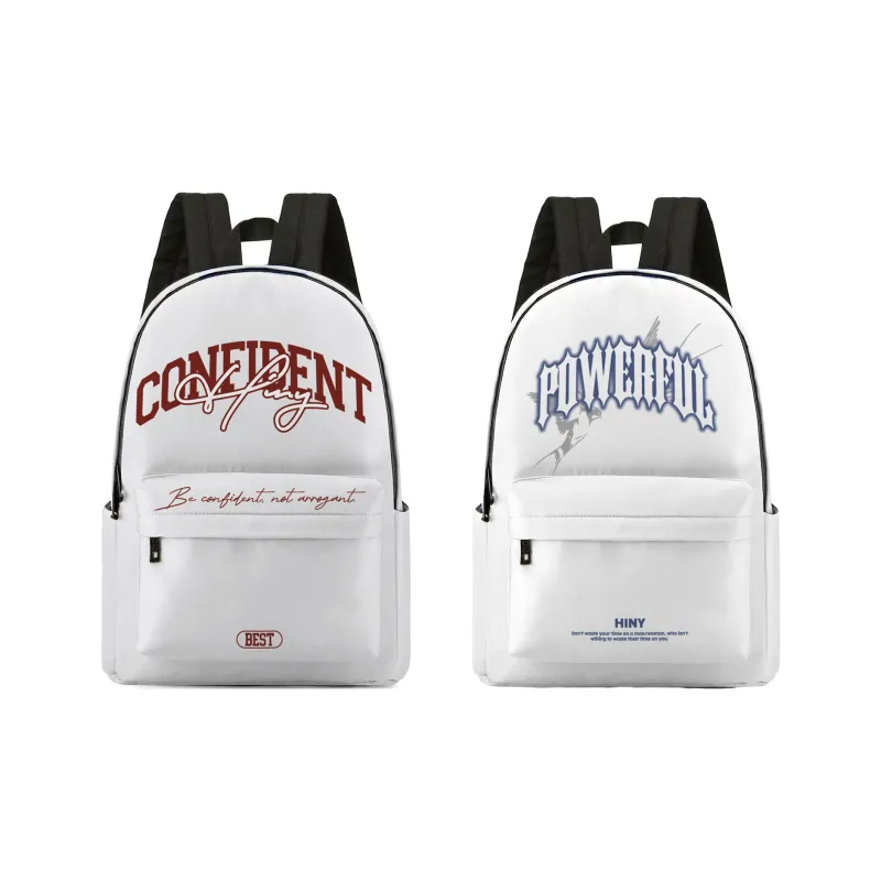 HINY Polyester Backpack 13 Inch Laptop Bag Regular Unisex White-16