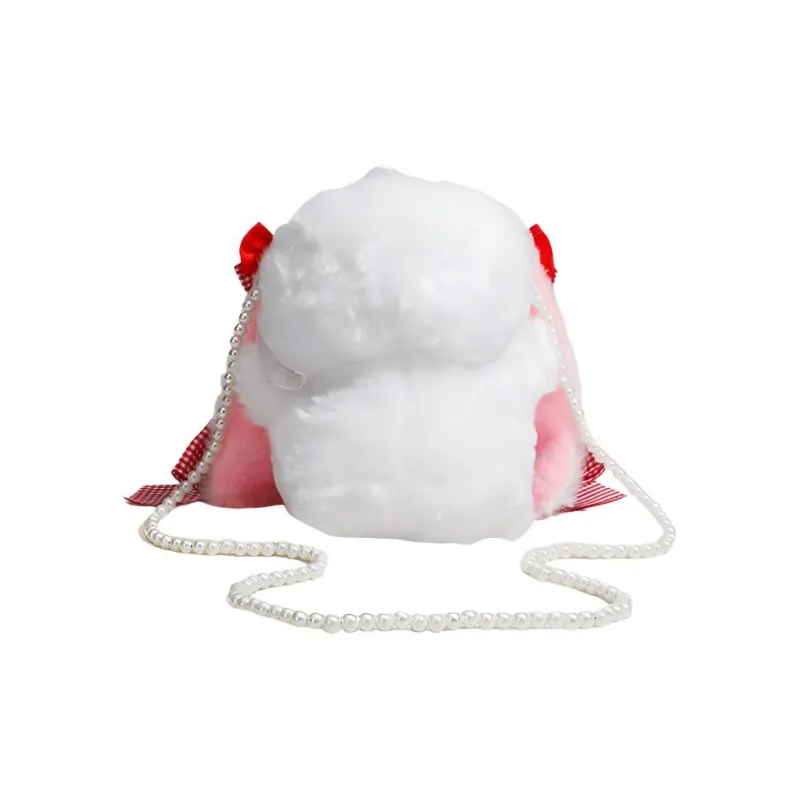 MINLUBAOLUO Plush Crossbody Bag Regular Women's White-4