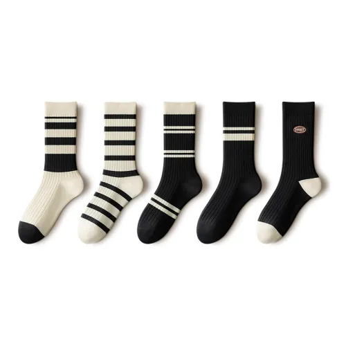 YINSHILIANGPIN Mid Calf Socks Women's 5 Pack