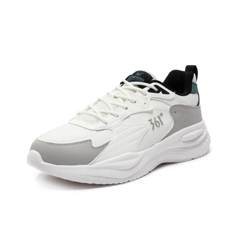 361° Life Collection Water-Resistant Lightweight Rebound Low-Top Casual Running Shoes Men's White Limestone Color-2