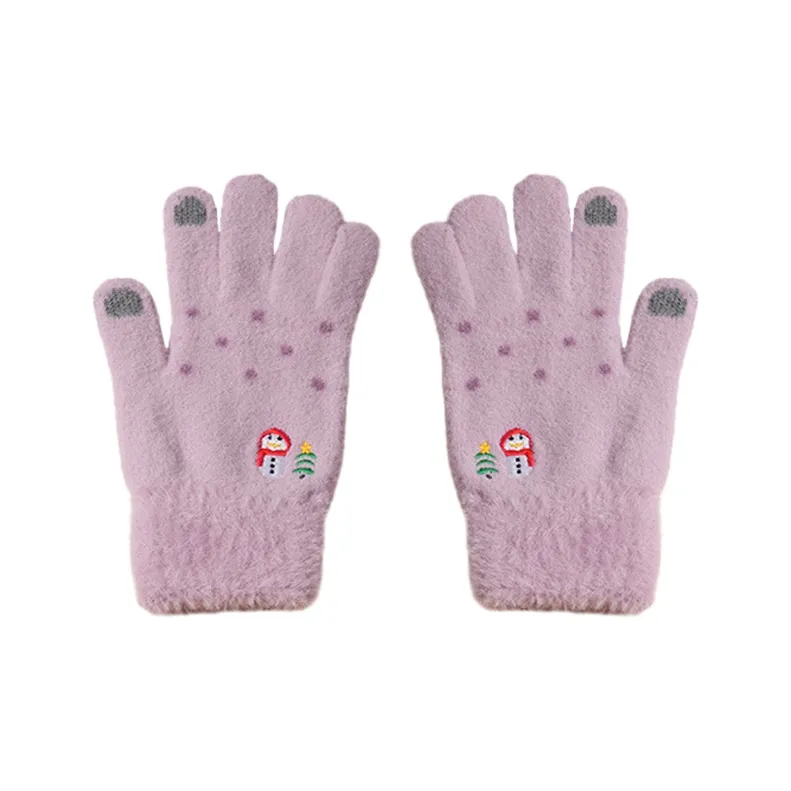 YUZHAOLIN Imitation Mink Fur Knit Gloves Unisex-2