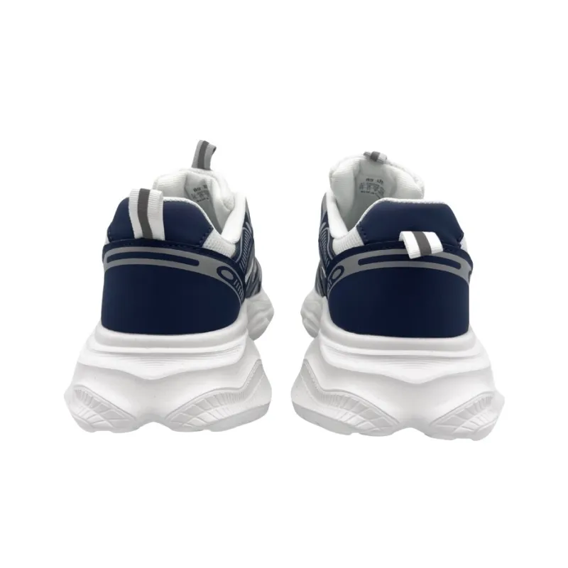 QIANJIN Low Top Chunky Sneakers Men's Navy Blue-3