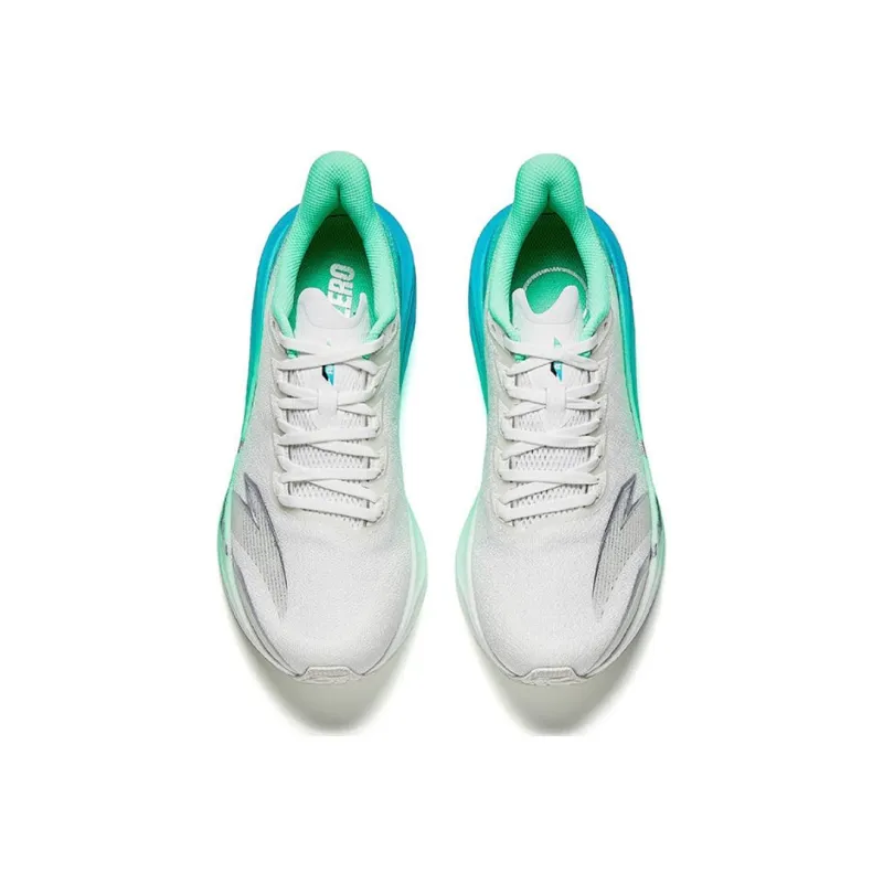 Anta Horsepower 5.0 Wear-Resistant Cushioning Rebound Low-Top Nitrogen Technology Running Shoes Men's White Green Blue-2