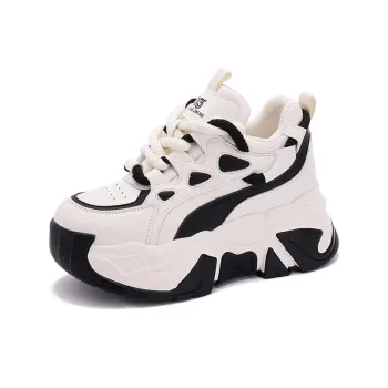 Moon Veil Wear Resistant Height Increasing Warm Low Top Chunky Sneakers Women's