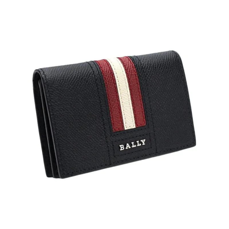 BALLY Cow Leather Wallet Card Holder Men's Black-1