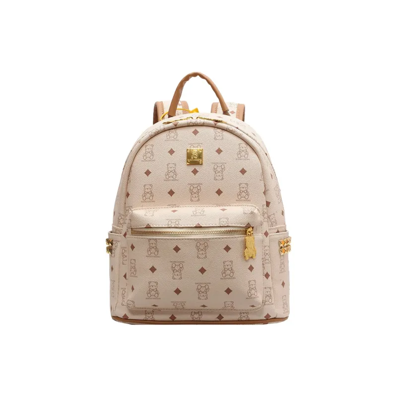 LUVISTRUE PU Backpack Regular Women's Brown/Ecru/Pink/Black-1