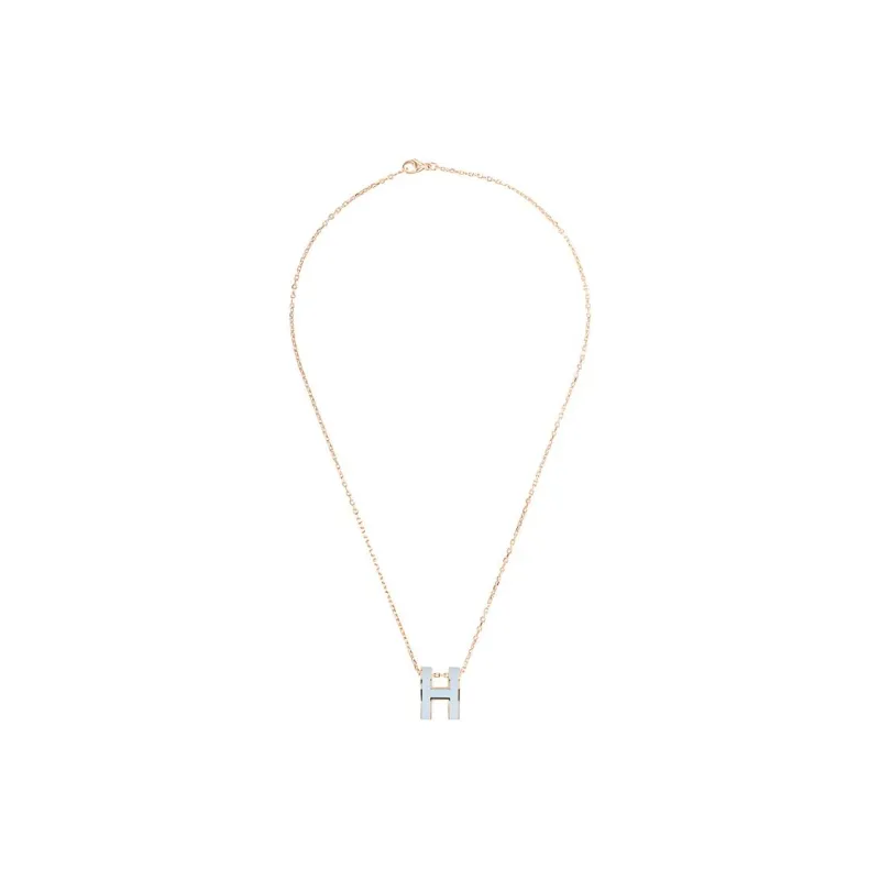 HERMES POP H Collection Metal Necklaces Women's Rose Gold-3