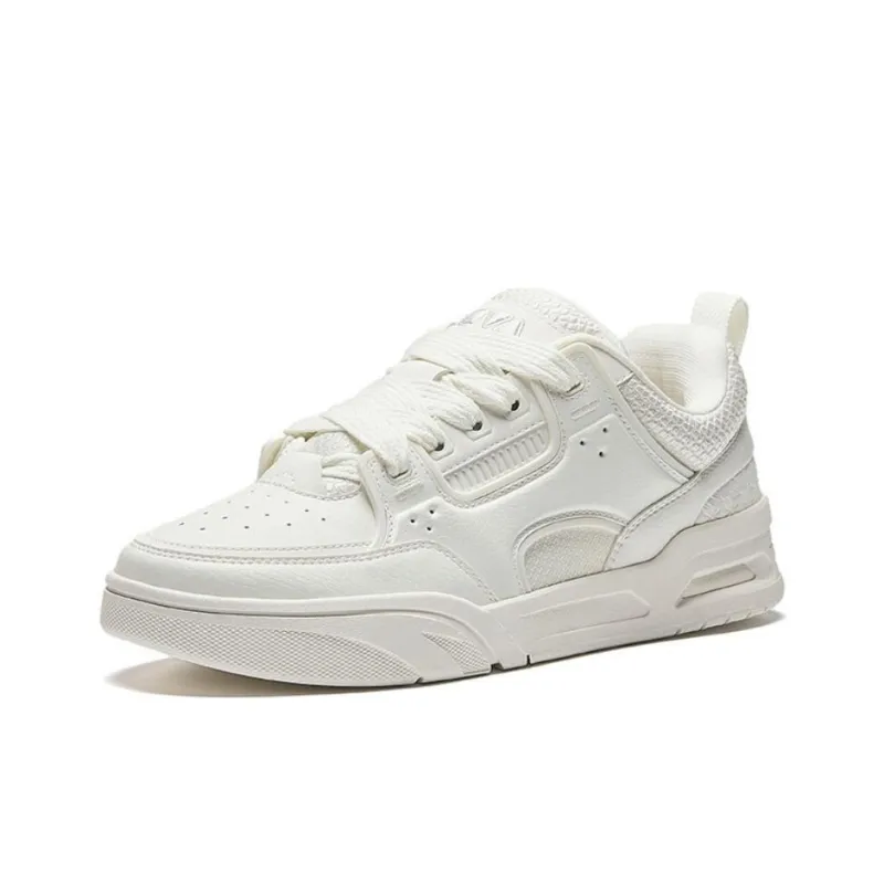 Anta Slip Resistant Cushioning Low Top Skateboard Shoes Men's Ivory White-1