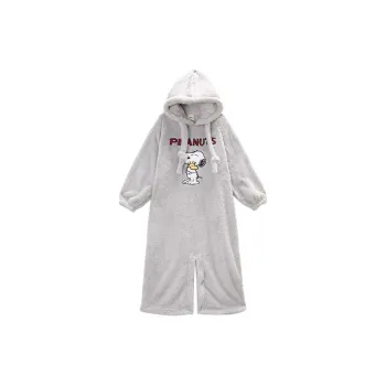 YSO x Snoopy Home Onesies Women's Light Gray