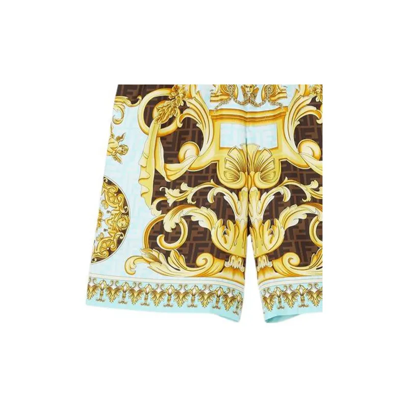 Fendi Fendace Baroque Silk Shorts-5