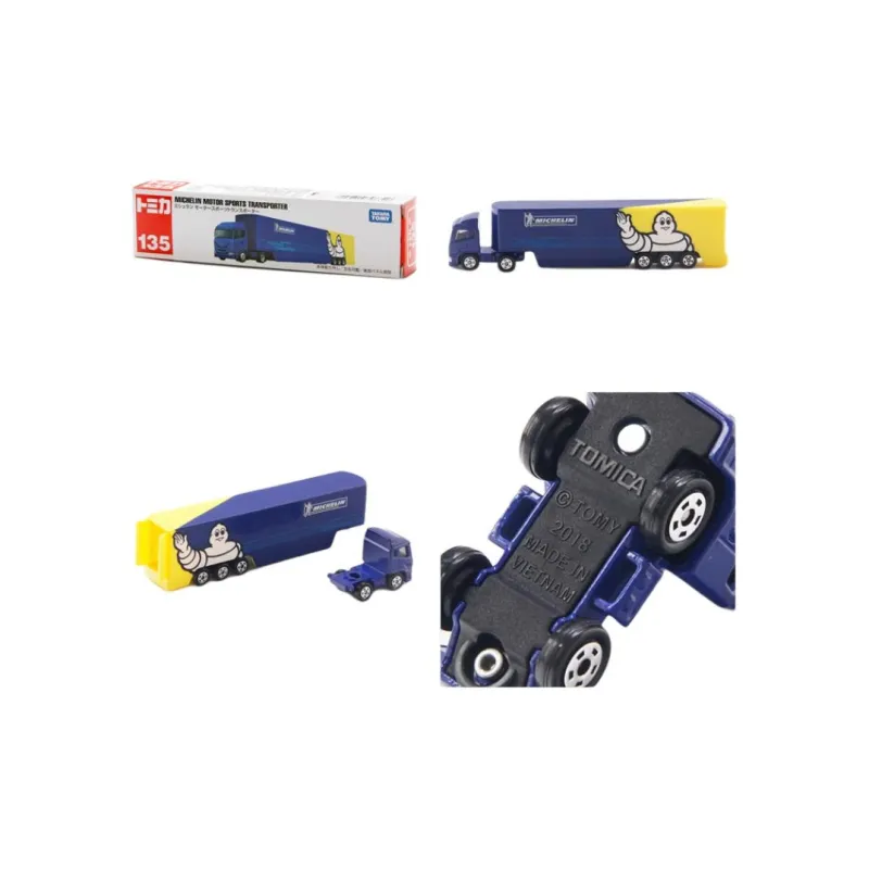 TAKARA TOMY Car Model Alloy Car Men's Toy Size 135 Long Michelin Transport Truck Assembled Models-1