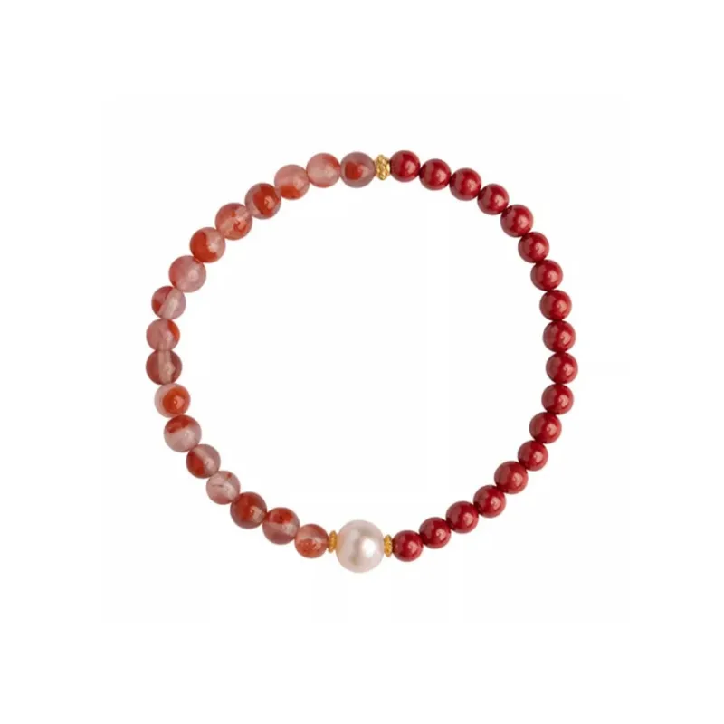 Strange Snow Reconstructed Cinnabar Bracelets Unisex-0