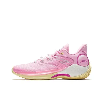Anta Cushioning Wear Resistant Mid Top Basketball Shoes Men's Pink White