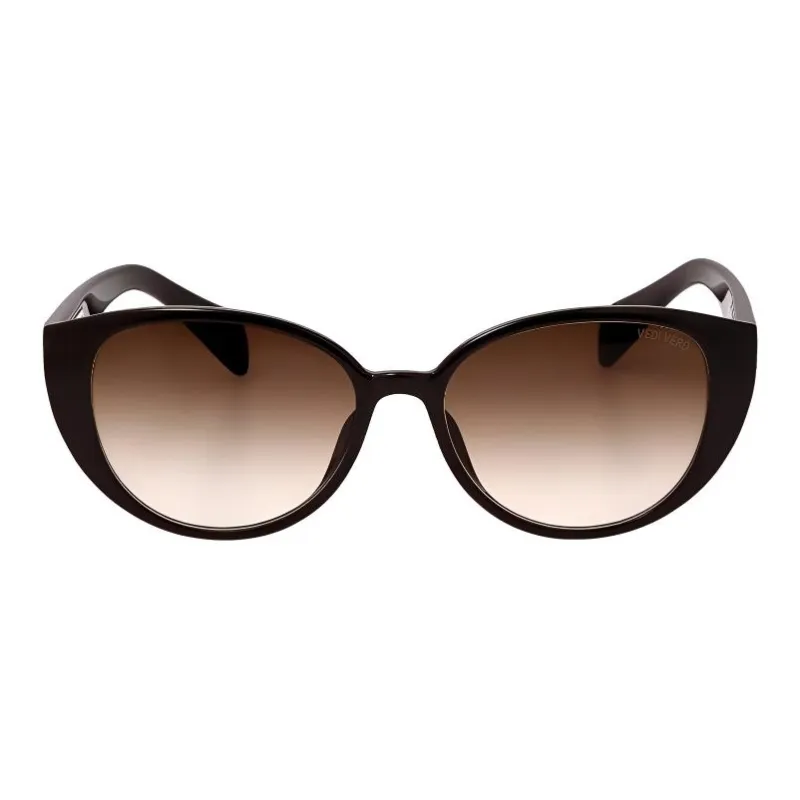 VEDI VERO Injection-Molded Cat Eye Sunglasses Unisex Brown-1