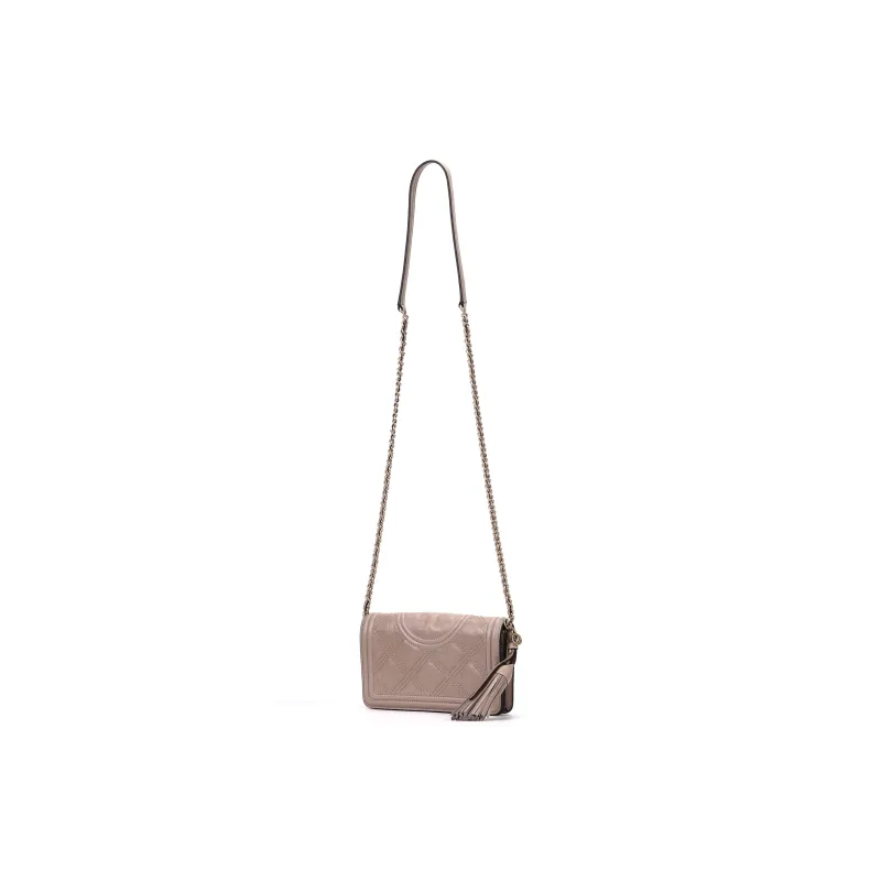 TORY BURCH Fleming Lambskin Shoulder Bag, Crossbody Bag Women's Apricot Wax-1