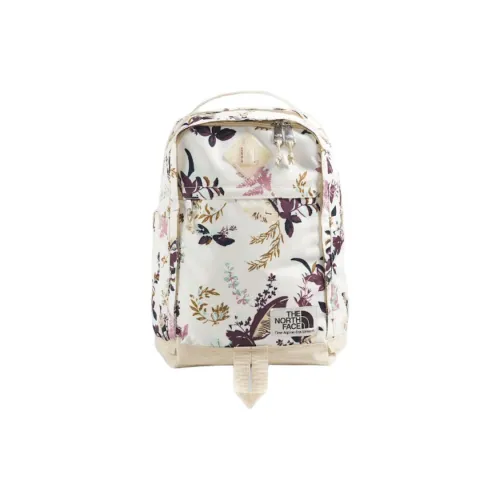 THE NORTH FACE Nylon Backpack Women's White Sand Dune Leaf Print
