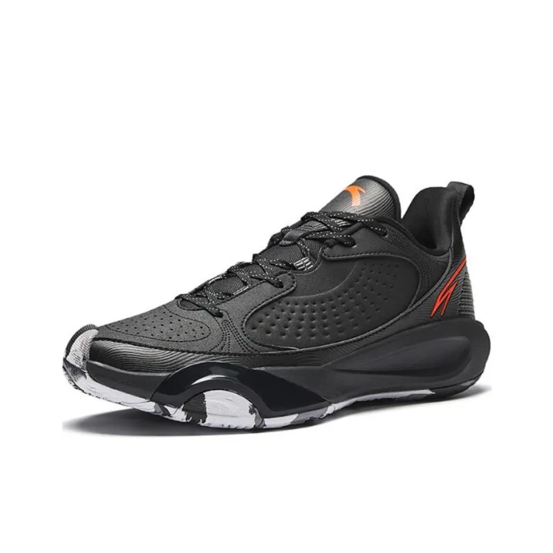 Anta Wear Resistant Support Cushioning Low Top Basketball Shoes Men's Black-1