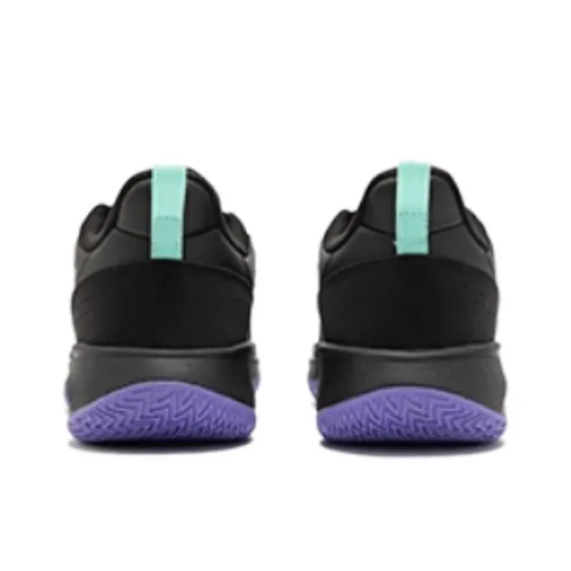 361° Cushioned Slip Resistant Low Top Basketball Shoes Men's Black Purple-2