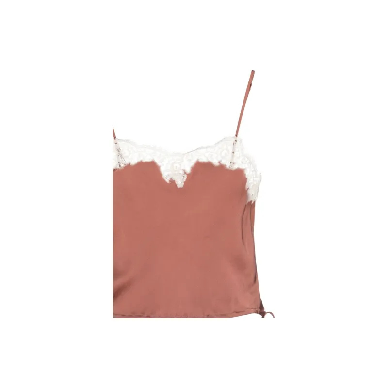 SAINT LAURENT Satin Cropped Top-3