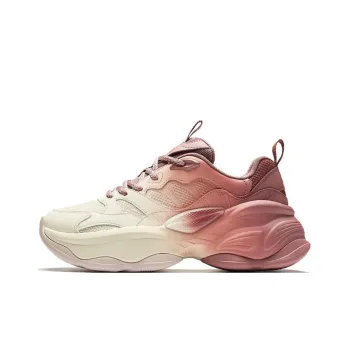 Anta Good Things Happen Height Increasing Coverage Low Top Chunky Sneakers Women's White Red