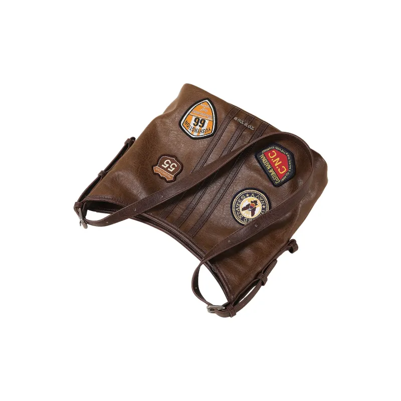 TOUTOU PU Shoulder Bag Medium Size Women's Hazelnut Toffee Brown-4