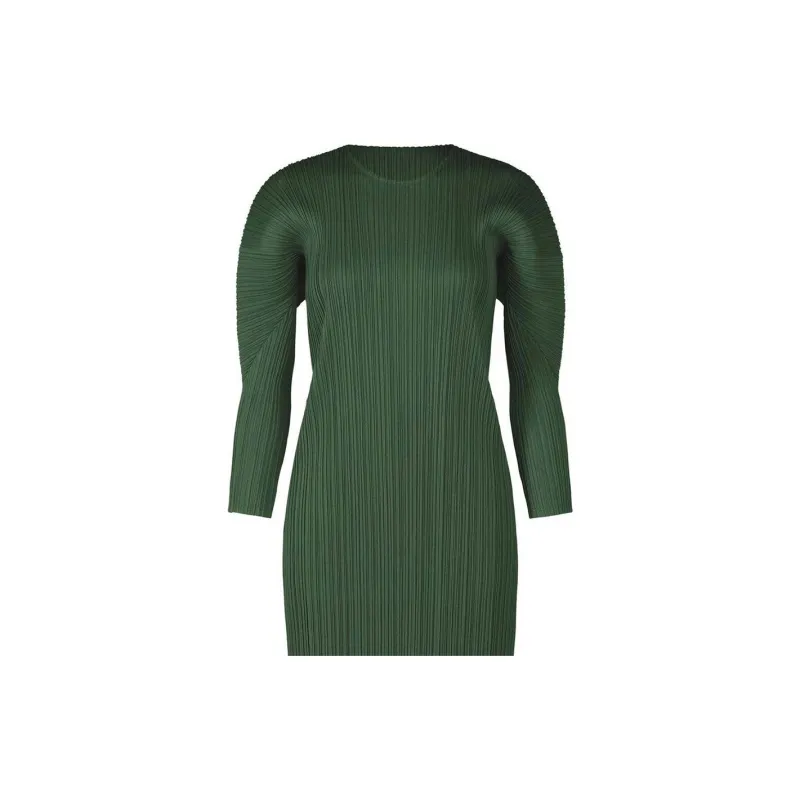 PLEATS PLEASE ISSEY MIYAKE FW24 Long-Sleeved Dresses Women's Green-2