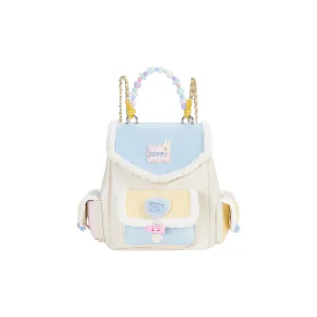 Miffy Synthetic Leather Backpack Small Size Women's Ecru/Pink