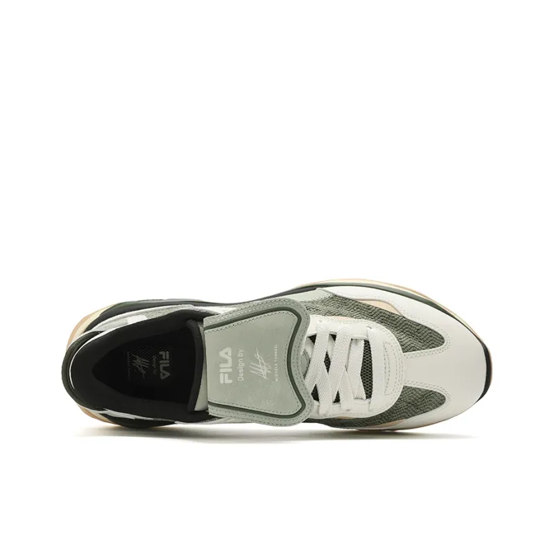 FILA KM2 Anti-Slip Wear-Resistant Low-Top Casual Shoes Men's Gray Green-1