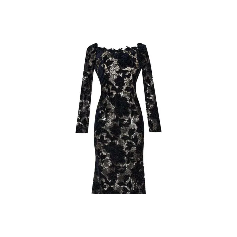 Oscar De La Renta Peony Off-shoulder Velvet Guipure Gown-5