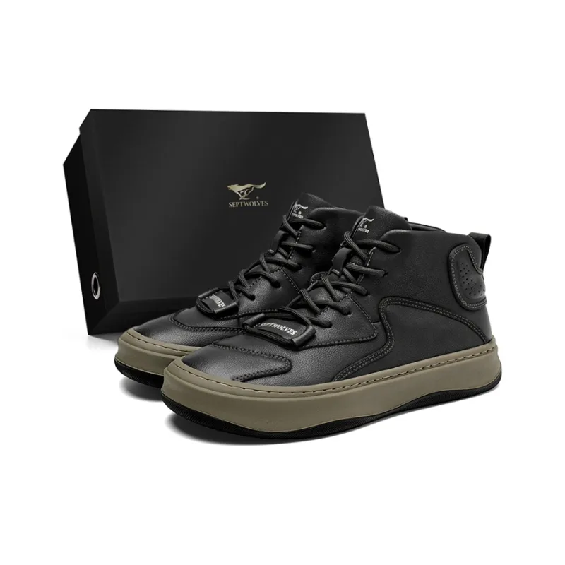 SEPTWOLVES Anti Slip And Wear Resistant Lightweight High Top Skateboard Shoes Men's-0