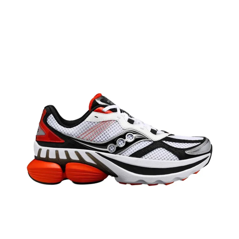 Saucony GRID NXT Anti Slip Wear Resistant Low Top Casual Running Shoes Unisex White Red-1