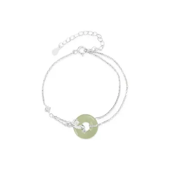 Long Fu Bracelets Green Jade Women's