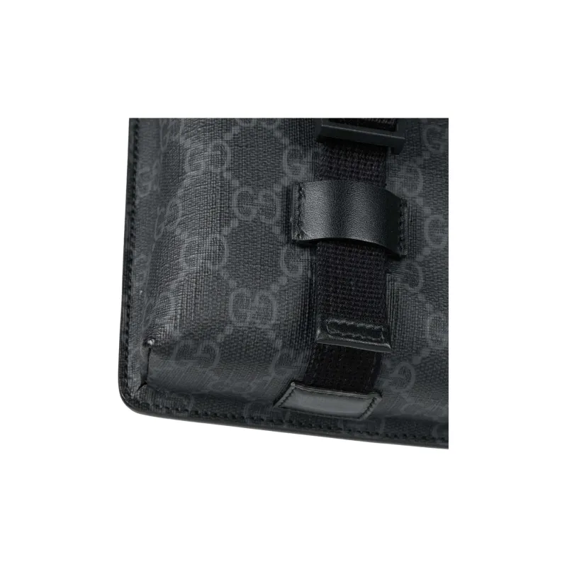GUCCI Canvas With Leather Binding Crossbody Bag Shoulder Bag Extra Mini Men's Black-5