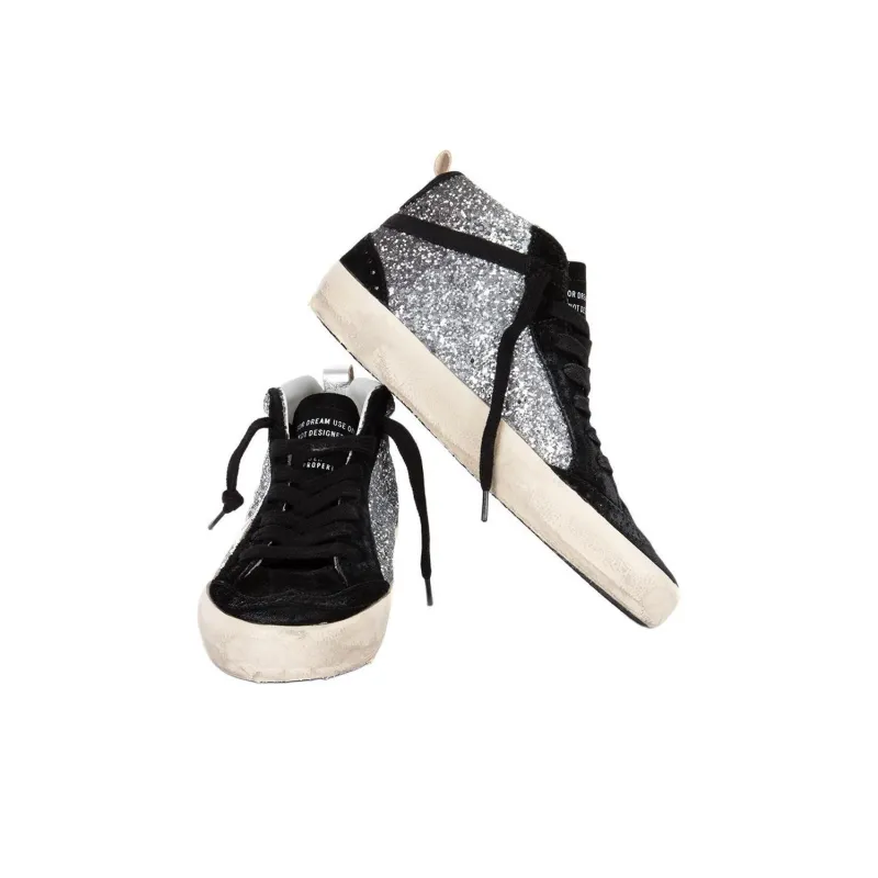 Golden Goose Mid Star Mid Top Skateboard Shoes Women's Black-4