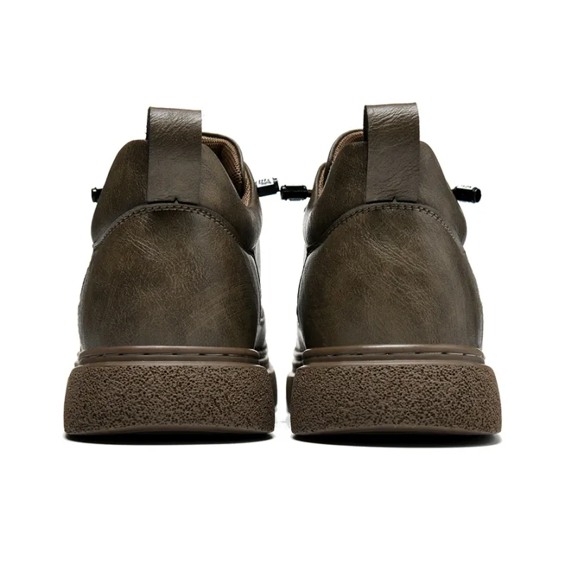 HLA Men's Casual Shoes Men Mid Top Black/Brown-49