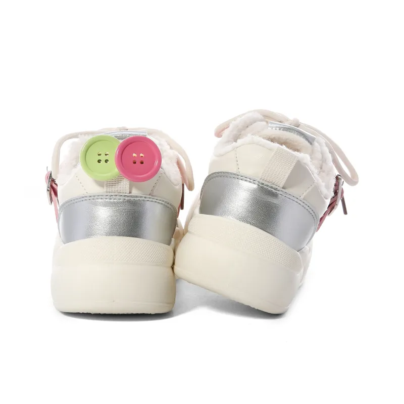 Lovely You Warm Lightweight And Wear Resistant Low Top Skateboard Shoes Women's Beige Silver Pink-34