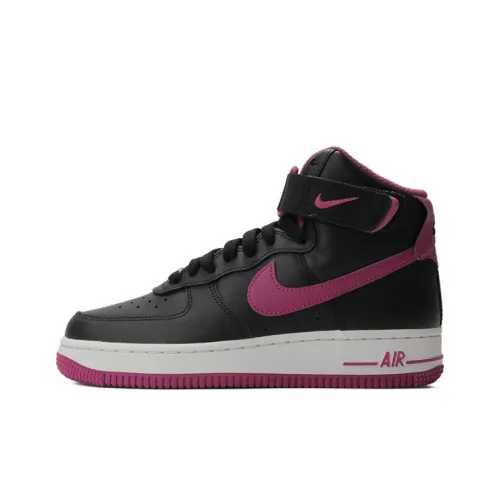 Nike Air Force 1 Anti Slip Wear Resistant High Top Skateboard Shoes Women's Black Purple