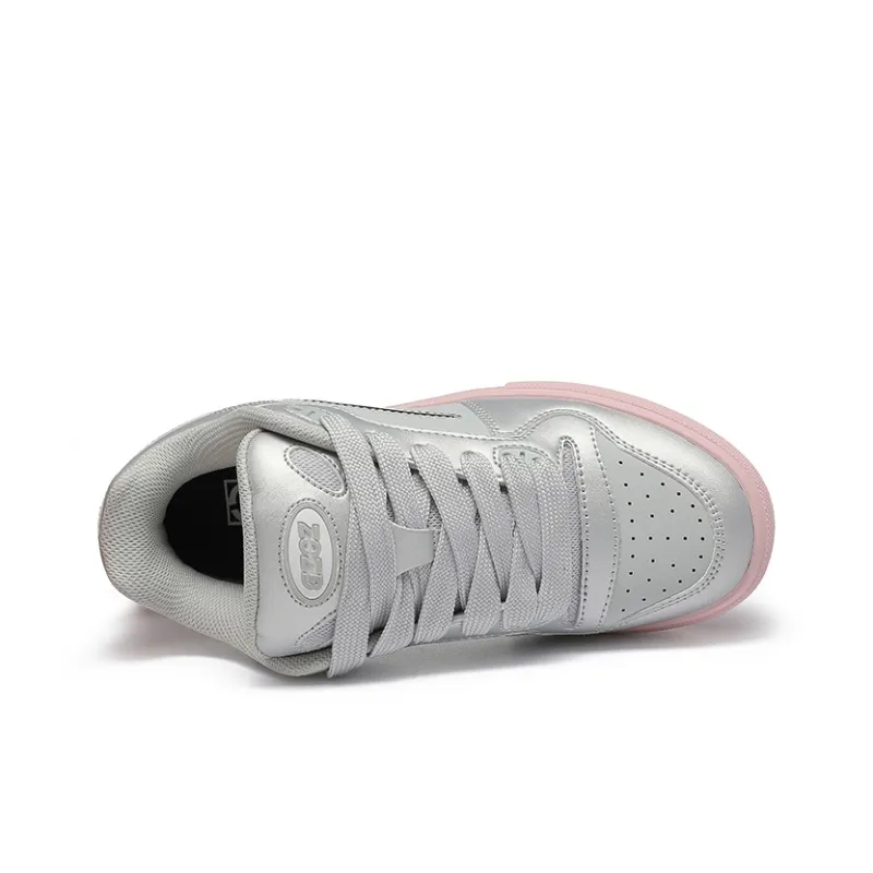 GZOZ Puffy Shoes Anti Slip Wear Resistant Low Top Skateboard Shoes Women's Glitter-4